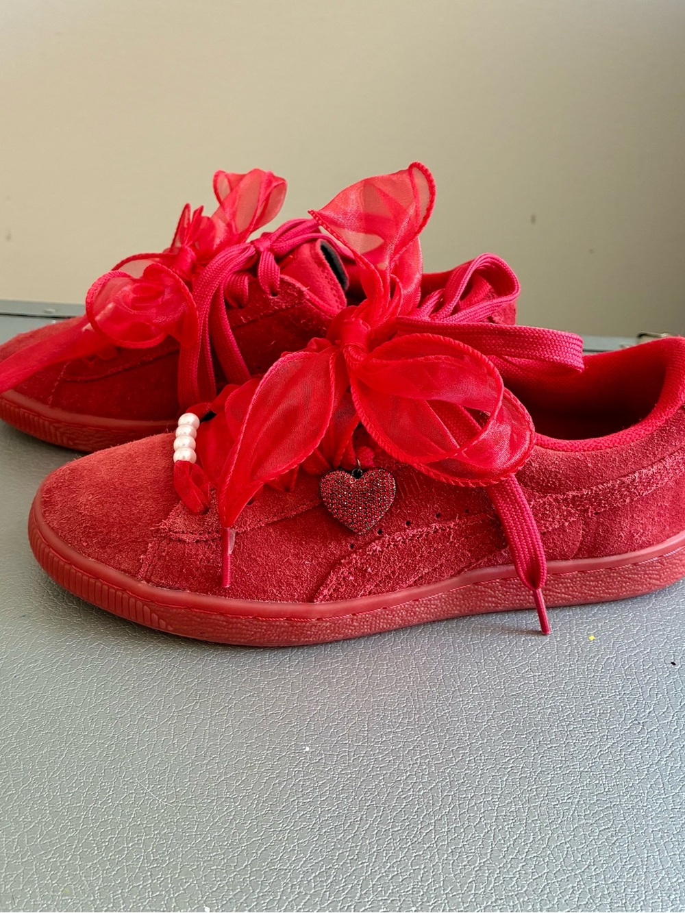 Puma Red Suede Sneakers